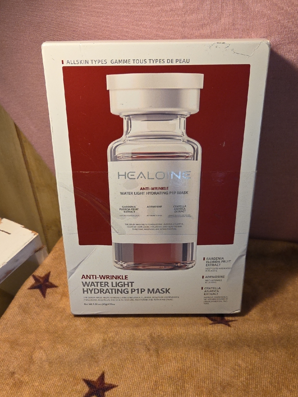 InHEALONe Anti-Wrinkle Water Light Hydrating P1P Mask White & Red Packaging 10pk